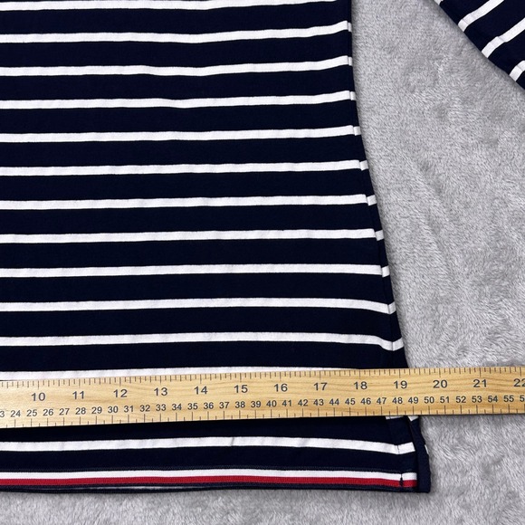 Tommy Hilfiger Coastal Chic Stripe Boat Neck Top Navy White Red Trim Women's S‎ - Picture 10 of 14